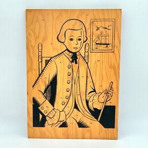 Vintage Avalon‎ 4301 Young Gentleman Early American Paint by Number Wood Panel
